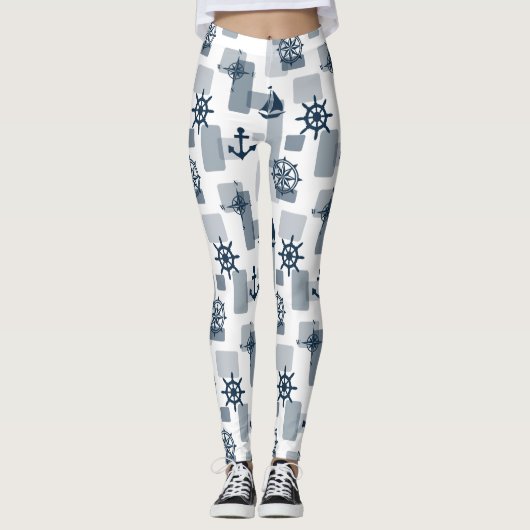Nautisches Muster Leggings (Vorderseite)
