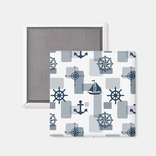 Nautisches Muster Magnet (Vorderseite/Rückseite)