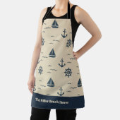 Nautisches Muster mit Anchor Sailboat Compass Schürze (InSitu)