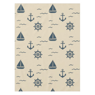 Nautisches Muster mit Anchor Sailboat Compass Tischdecke