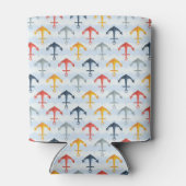 Nautisches Muster mit Ankern Dosenkühler (Rückseite)