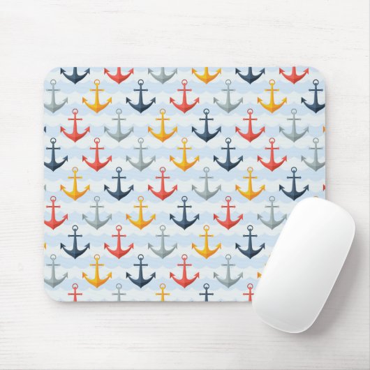 Nautisches Muster mit Ankern Mousepad (Mit Mouse)