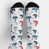 Nautisches Muster mit Segelbooten und Fischen Socken (Oben)