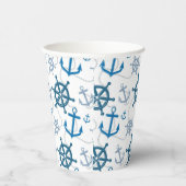 Nautisches Muster Pappbecher (Rechts)