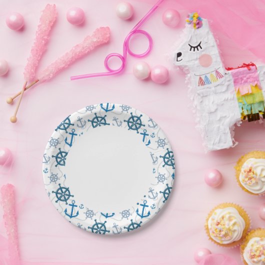 Nautisches Muster Pappteller (Party)