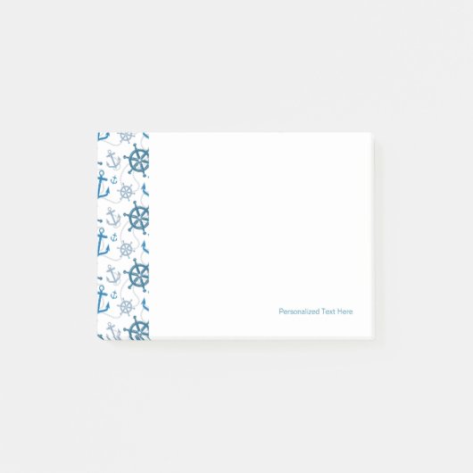 Nautisches Muster Post-it Klebezettel (Vorderseite)