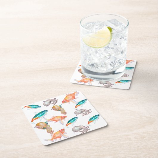 Nautisches Muster Rechteckiger Pappuntersetzer (Vor Ort)