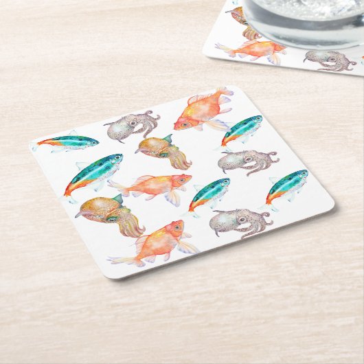 Nautisches Muster Rechteckiger Pappuntersetzer (angewinkelt)