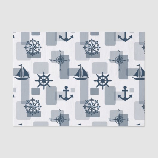 Nautisches Muster Seidenpapier (Vorderseite)