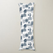 Nautisches Muster Seitenschläferkissen (Vorderseite Vertikal)