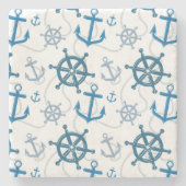 Nautisches Muster Steinuntersetzer (Vorderseite)
