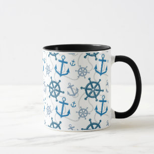 Nautisches Muster Tasse