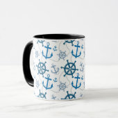 Nautisches Muster Tasse (Vorderseite Links)
