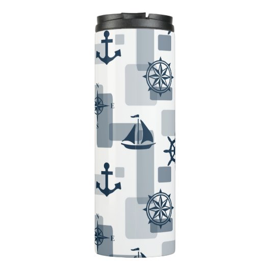 Nautisches Muster Thermosbecher (Rückseite)