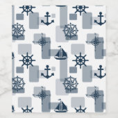 Nautisches Muster Weinetikett (Einzelnes Label)