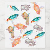 Nautisches Muster Weinetikett (Einzelnes Label)