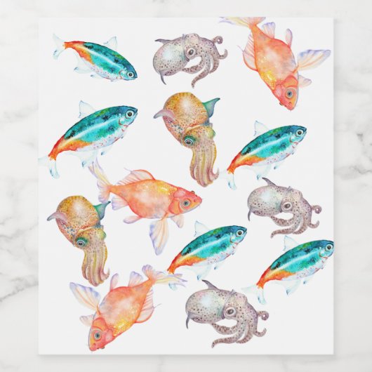 Nautisches Muster Weinetikett (Einzelnes Label)