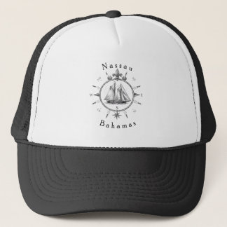 Nautisches Nassau Bahamas Segel T-Shirt Kompass Truckerkappe