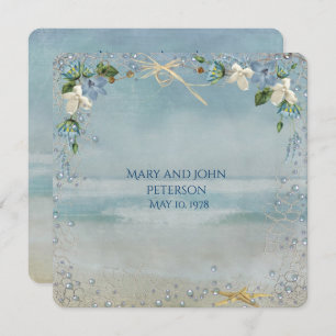 Nautisches Netz mit Seesternfisch Vow Renewal Einladung