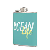 nautisches OCEAN LIFE-Schriftzug | Flachmann (Links)