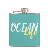 nautisches OCEAN LIFE-Schriftzug | Flachmann (Vorderseite)