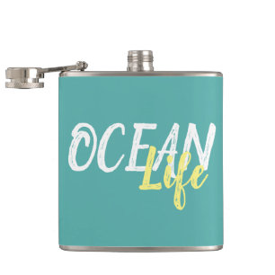 nautisches OCEAN LIFE-Schriftzug Flachmann