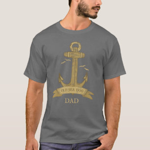 Nautisches Old Sea Dog Vintage-Anker-Segler-T-Shir T-Shirt