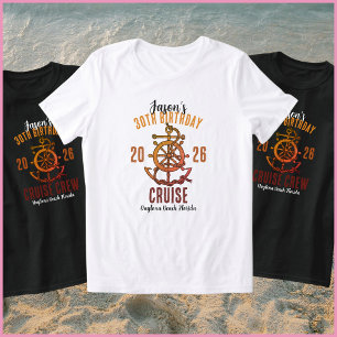 Nautisches Orange & Weiß 30. Geburtstags-Kreuzfahr T-Shirt