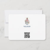 Nautisches Ozeanbake-QR-Code RSVP Karte (Rückseite)