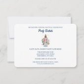 Nautisches Ozeanbake-QR-Code RSVP Karte (Vorderseite)