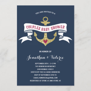 Nautisches Paares Baby Shower Einladung