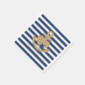 Nautisches Papier Napkins-Navy & Gold Serviette (Ecke)