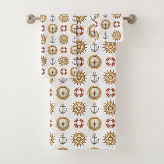 Nautisches Pattern Handtuchhandtuch-Set Badhandtuch Set (Insitu)
