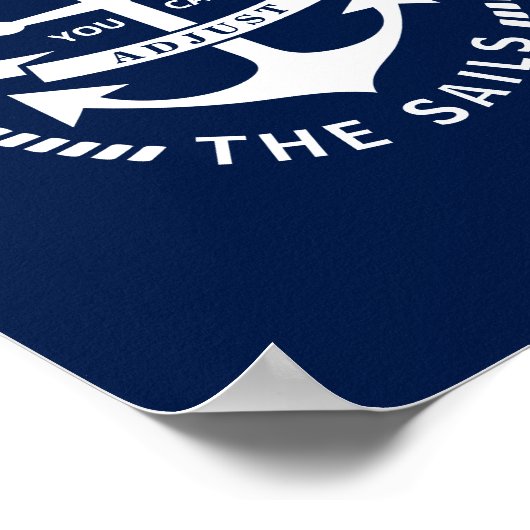 Nautisches Poster Blau und Weiß AnkerAbzeichen (Ecke)