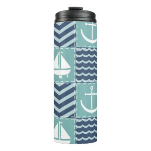 Nautisches Quilt-Thermal-Tumbler Thermosbecher
