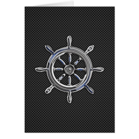 Nautisches Rad auf Carbon Fibre Decor (Vorne)