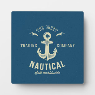 Nautisches Retro-Logo Fotoplatte
