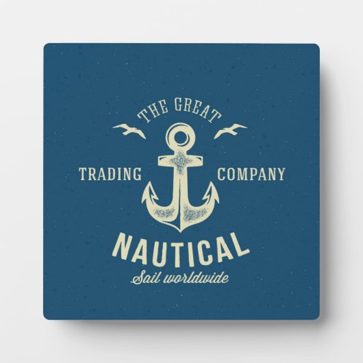 Nautisches Retro-Logo Fotoplatte (Vorderseite)