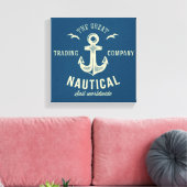 Nautisches Retro-Logo Leinwanddruck (Insitu (Wohnzimmer))
