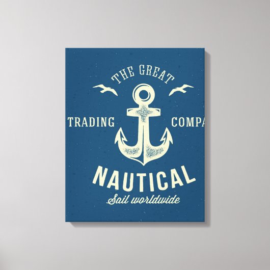 Nautisches Retro-Logo Leinwanddruck (Vorderseite)