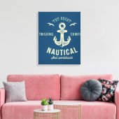 Nautisches Retro-Logo Leinwanddruck (Insitu (Wohnzimmer))