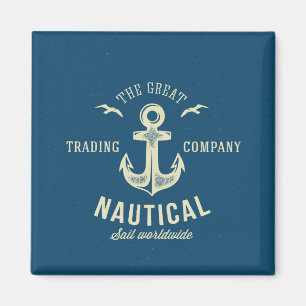 Nautisches Retro-Logo Magnet
