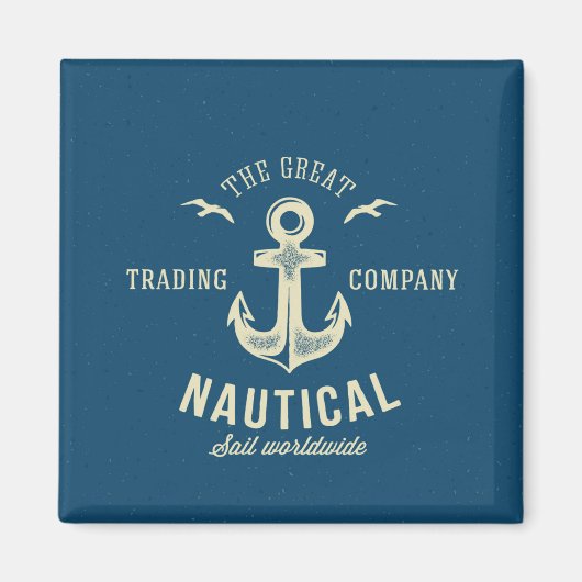 Nautisches Retro-Logo Magnet (Vorne)
