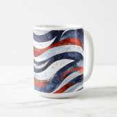 Nautisches Rot Weiß Blau Kaffeetasse (VorderseiteRechts)