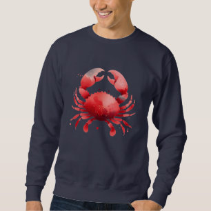 Nautisches Rotkrabben-Fischer-Ästhetik Sweatshirt