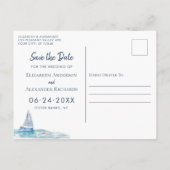 Nautisches Save the Date Foto Ankündigungspostkarte (Rückseite)