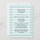 Nautisches Schiff Lt Blu Wht Stripe #2 V Brautpart Einladung (Rückseite)