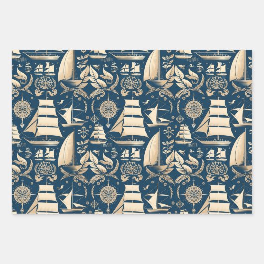 Nautisches Schiff-Ozean-Fragebild Nr. 9 Geschenkpapier Set (Vorderseite 2)