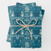 Nautisches Schiff-Ozeangedankenmuster Nr. 2 Geschenkpapier Set (Beispiel)