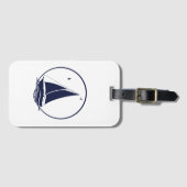 Nautisches Schiff/Segelboot/Boot blau Gepäckanhänger (Vorderseite (Horizontal))